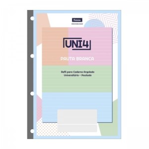 BLOCO 4F 60FLS COLORIDO PAUTA BRANCA UNI 4 REF.49.8965-0