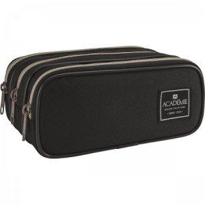 ESTOJO TRIPLO GRANDE ACADEMIE PRETO TILIBRA REF.179574