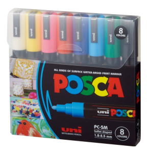ESTOJO UNI POSCA PC-5M 8 CANETAS REF.58.9200