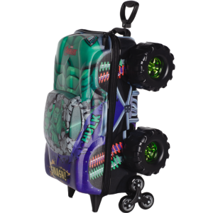 MALA INFANTIL HULK MONSTER TRUCKS MAXTOY DIPLOMATA COM RODINHA TRIPLA