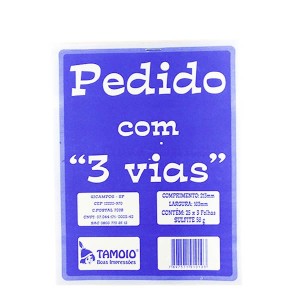 PEDIDO 3 VIAS 213X163MM 25X3FLS TAMOIO REF.1010