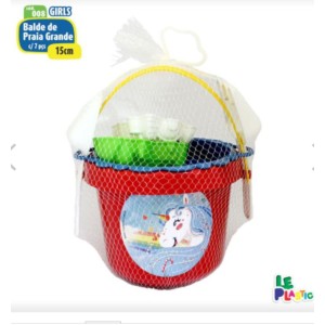 BRINQUEDO DE PRAIA BALDE PRAIA COLEÇÃO HERÓIS LEPLASTIC