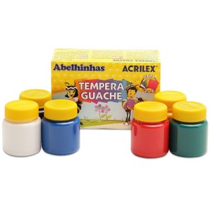 TINTA GUACHE 15ML C/6 CORES ACRILEX - REF-02020