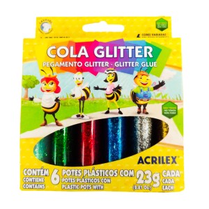 COLA GLITER C/6 ACRILEX REF.02923