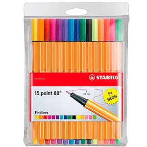 CANETA STABILO POINT 88/15  C/15 ESTOJO REF-118.5605
