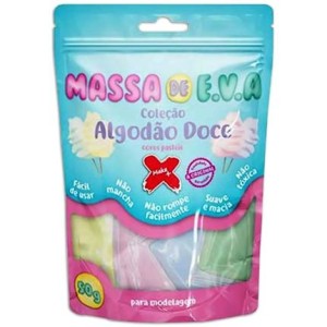 MASSA DE E.V.A SORTIDA ALGODÃO DOCE 50GRS 5 CORES