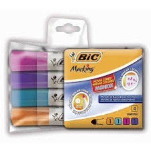 MARCADOR P/QUADRO BRANCO BIC FASHION AZ+LR+RS+RX