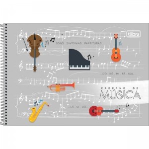 CADERNO DE MÚSICA ESPIRAL CAPA DURA P TILIBRA 80 FOLHAS