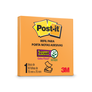 Post-It Pop-Up Refil 76 X 76mm 90 Folhas Post-It 3m Laranja