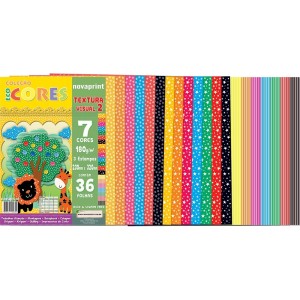 BLOCO ECOCORES TEXTURA 180g 320x230mm 7 CORES 3 ESTAMPAS PT 36 FLS