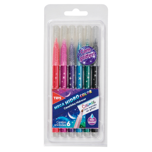 CANETINHA HIDROCOR TRIS - MEGA COLOR - COSMOS - C/ 6 CORES - REF 607108