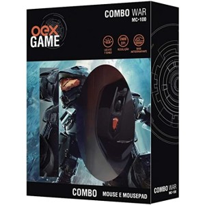 MOUSE GAMER 6 BOTÕES 2400DPI C/ MOUSE PAD GAMER OEX MC-100