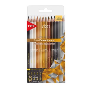 LAPIS DE COR 12 CORES TRIS VIBES TONS ESCANDINAVOS