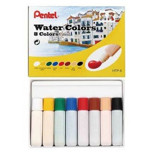 AQUARELA 8 CORES 6ML REF. HTP-8 PENTEL