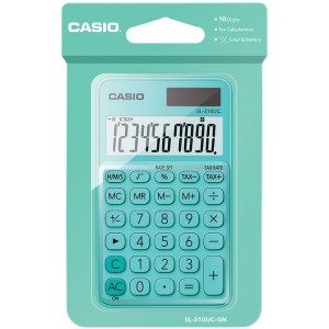 CALCULADORA CASIO DE BOLSO 10 DÍGITOS SL-310UC-GN - VERDE