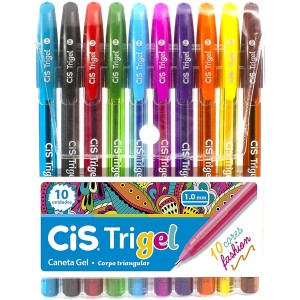 CANETA TRIGEL 1,0MM FASHION C/10 CIS