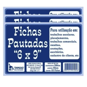 FICHA PAUTADA 6X9 C/100 REF.1204-6 TAMOIO