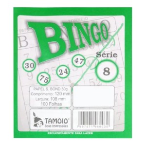 BLOCO BINGO VERDE C/100FLS TAMOIO REF.6003