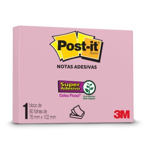 POST-IT 3M 76MM X 102MM ROSA MILÊNIO 90 FLS HB004657175