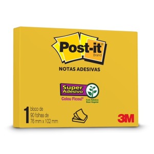 POST-IT 76MMX102MM AMARELO SOL 90 FOLHAS HB0004657191 3M