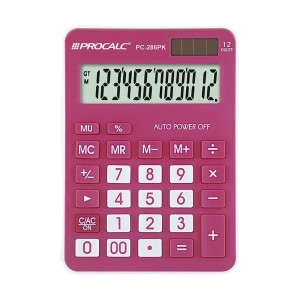 Calculadora De Mesa Procalc Pink PC286PK 12 Dígitos Solar