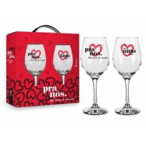 TAÇA VINHO C/ 2UN - PRA NÓS AMOR DO MUNDO