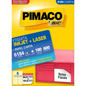 ETIQUETA INKJET + LASER 6184 PIMACO