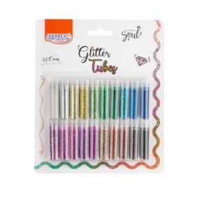 GLITTER TUBES 2G C/20 CORES - REF GLL0600