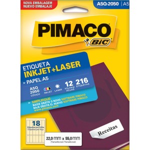 ETIQUETA INKJET + LASER A5Q-2050 PIMACO