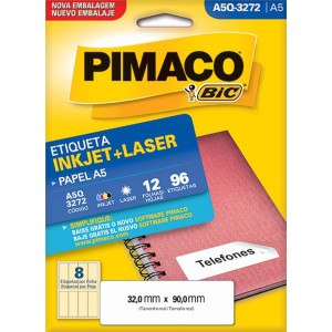 ETIQUETA INKJET + LASER A5Q-3272 PIMACO