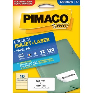 ETIQUETA INKJET + LASER A5Q-3465 PIMACO