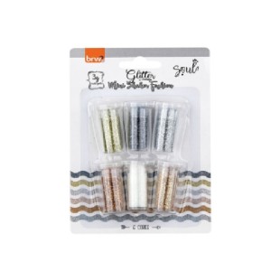 GLITTER MINI SHAKER FASHION 3G C/6 CORES - REF GLL0701