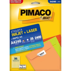 ETIQUETA INKJET + LASER A4248 PIMACO