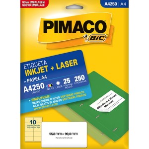ETIQUETA INKJET + LASER A4250 PIMACO