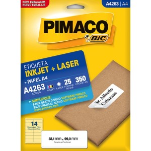 ETIQUETA INKJET + LASER A4263 PIMACO