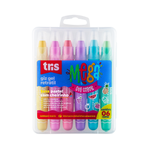 GIZ RETRÁTIL MEGA GEL COLOR PASTEL 6 CORES - TRIS REF 632759 - COM CHEIRO