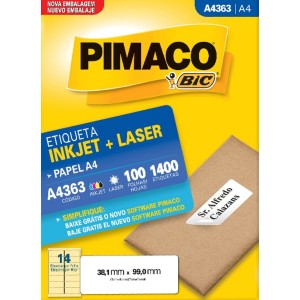 ETIQUETA INKJET + LASER A4363 PIMACO