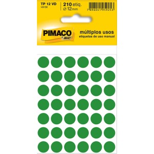 ETIQUETA PARA IDENTIFICAÇÃO TP-12 VERDE PIMACO