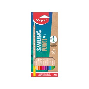 LAPIS DE COR C/12 CORES SMILING PLANET FSC